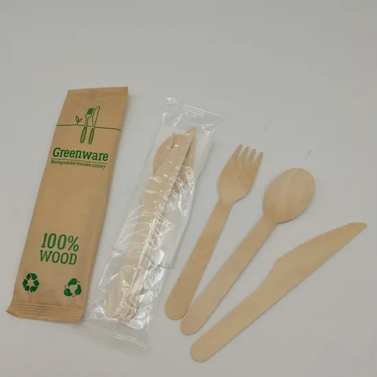 Birch Disposable Wooden Cutlery Spoons Knife Fork for Desserts