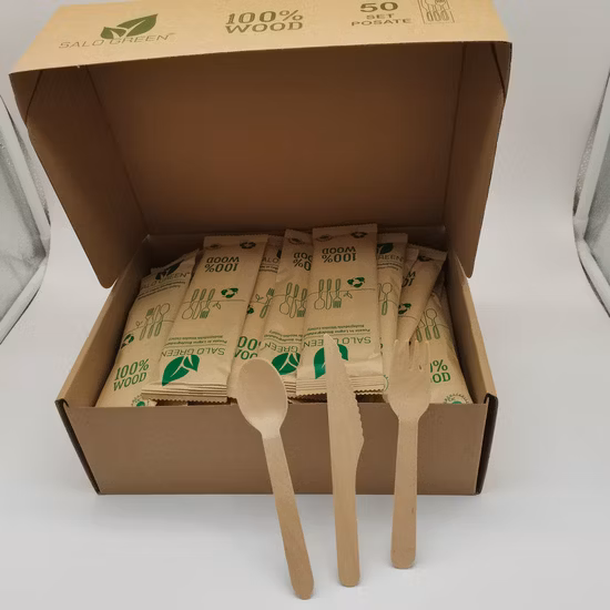 Birch Disposable Wooden Cutlery Spoons Knife Fork for Desserts