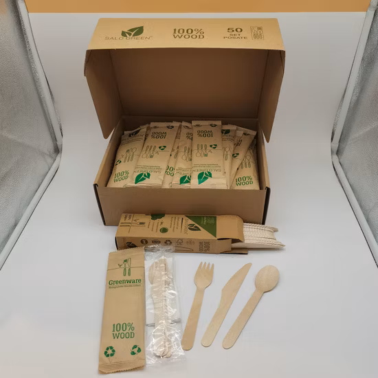 Birch Disposable Wooden Cutlery Spoons Knife Fork for Desserts