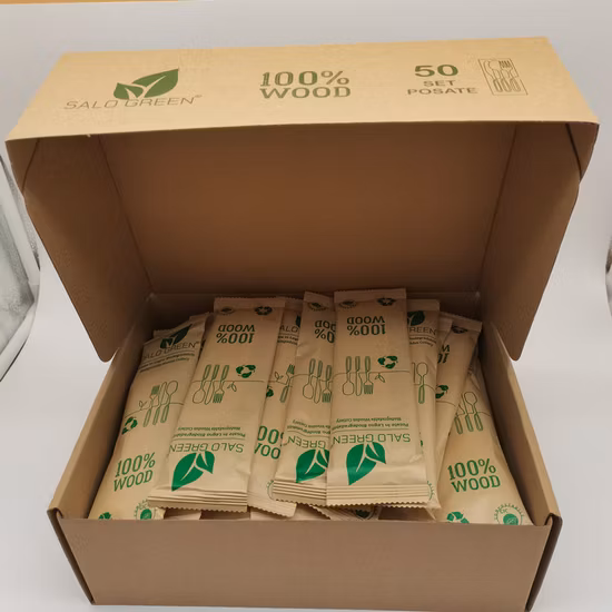 Birch Disposable Wooden Cutlery Spoons Knife Fork for Desserts