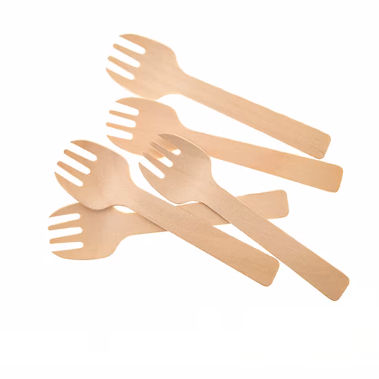 중국 제조 업체 100% 천연 퇴비화 가능한 친환경 나무 칼 붙이 스포크