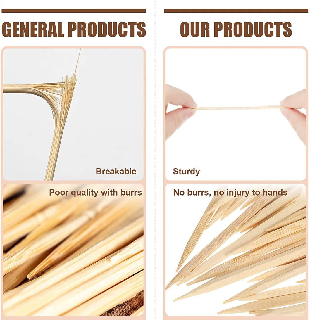 Knotted Skewer Natural Bamboo Color Low Price Small Package Bamboo Skewer Barbecue Bamboo Stick Made in China